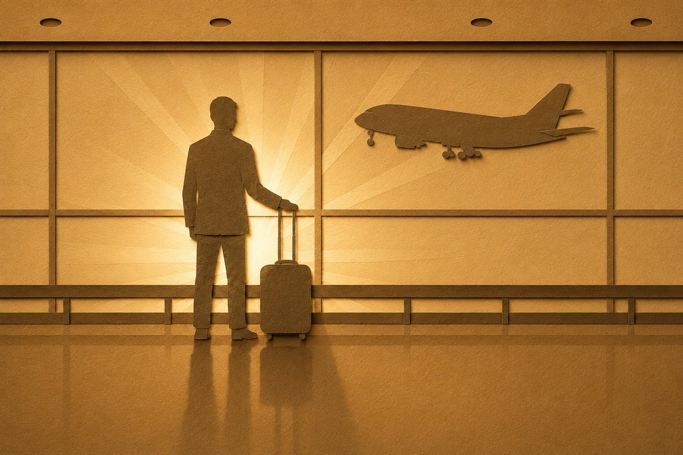 Plane and suitcase silhouette