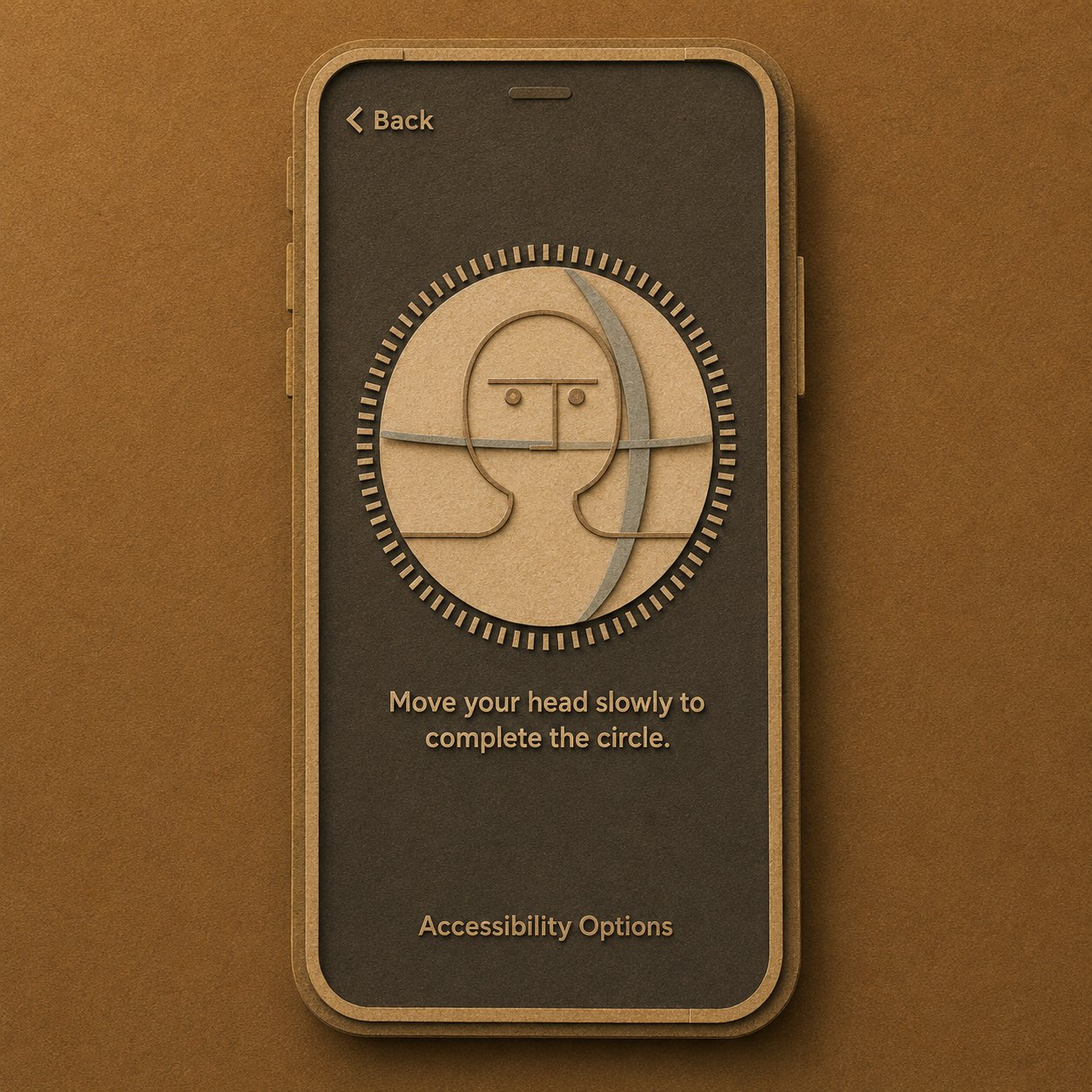 A phone liveness-check screen telling the user to move their head to complete the circle