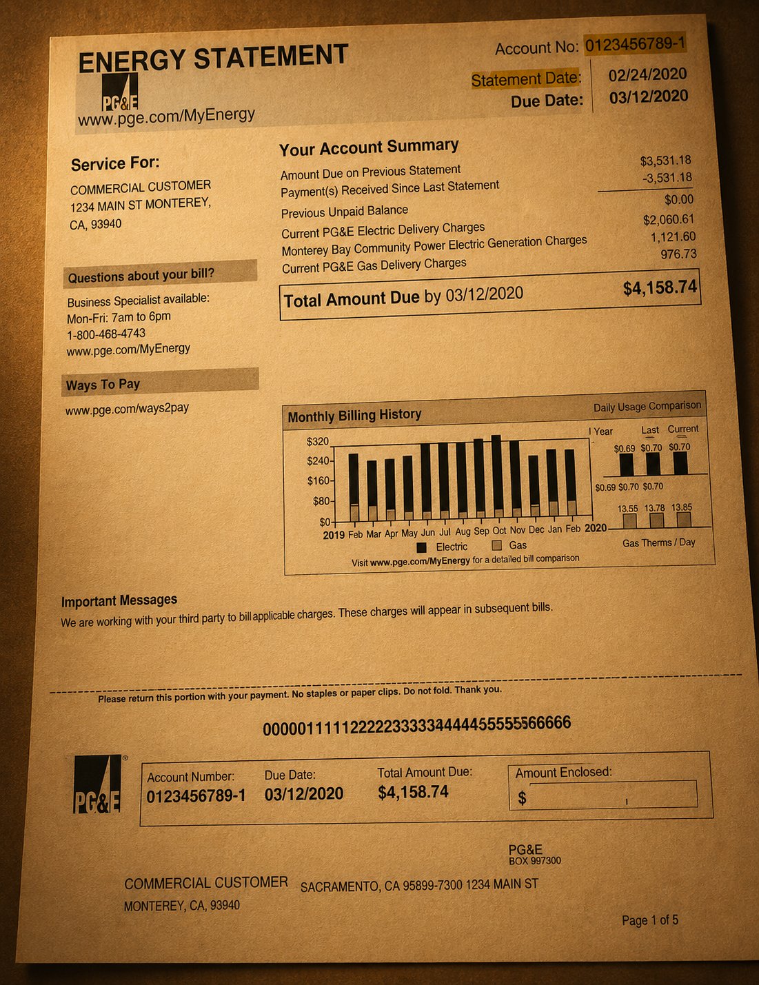 Empty utility bill folder. Red X or question mark. Signal of no record here.